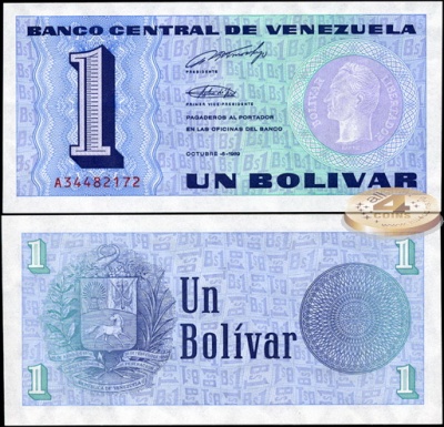 Венесуэла. 1 боливар (Unc) 1989