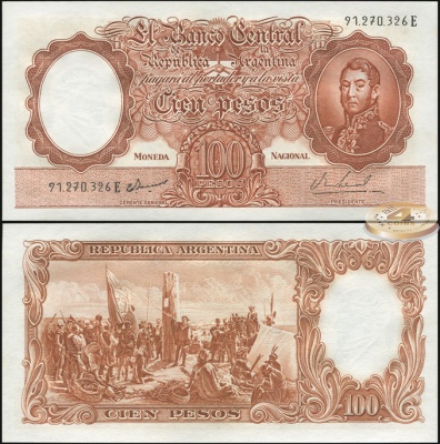 Аргентина. 100 песо (Unc) 1967-69