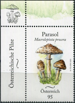 Австрия. 2023. Гриб-зонтик (Macrolepiota procera) (I) (Почтовая марка. MNH OG)