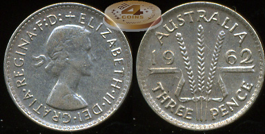 Австралия. 3 пенса. 1962 (aXF. Серебро)