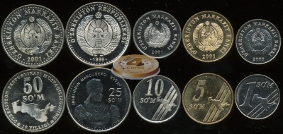 Узбекистан. Набор №3 (5 монет) 1999-2001