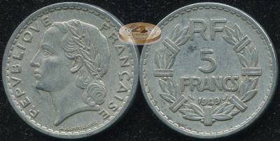 Франция. 5 франков. 1949(a) (VF)