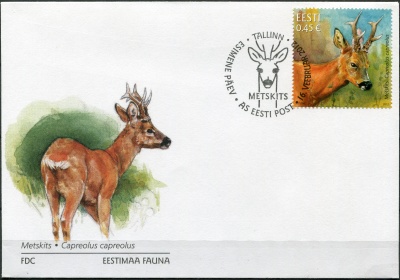 Эстония. 2012. Европейская косуля (Capreolus capreolus) (Конверт Первого Дня. Mint)