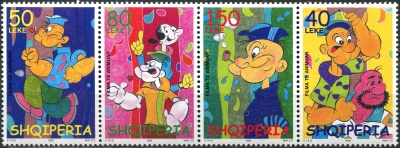Албания. 2003. Анимационные фильмы (V). Моряк Попай (Сцепка. MNH OG)
