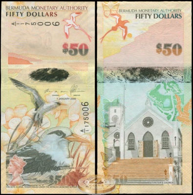 Бермудские о-ва. 50 долларов (Unc) 2012