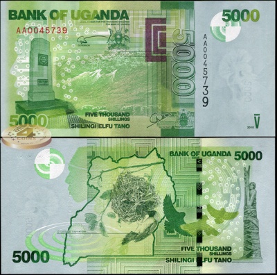 Уганда. 5000 шиллингов (Unc) 2010