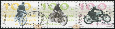 Польша. 2003. 100 лет мотогонкам в Польше (Сцепка. CTO Гашеная)