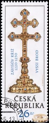 Чехия. 2013. Крест Завиша [1220-1230] Вишши-Брод (Почтовая марка. CTO Гашеная)