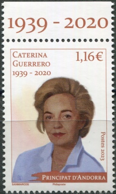 Андорра Французская. 2023. Катерина Герреро (1939-2020), писательница (Почтовая марка. MNH OG)