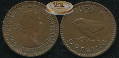 Великобритания. 1 фартинг. 1953 (aUnc)
