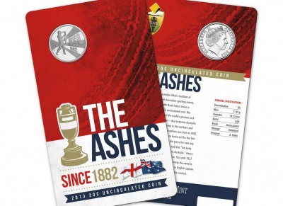 Австралия. 20 центов. 2013 (Unc. Карточка) The Ashes. Since 1882