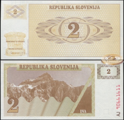 Словения. 2 толария (Unc) 1990