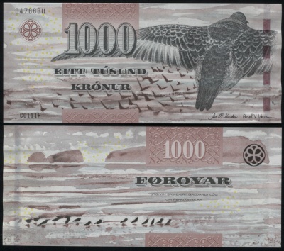 Фарерские острова. 1000 крон (Unc) 2011