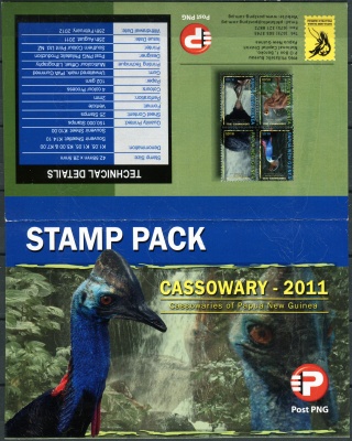 Папуа Новая Гвинея. 2011. Эндемичные птицы. Казуары (Буклет. MNH OG)