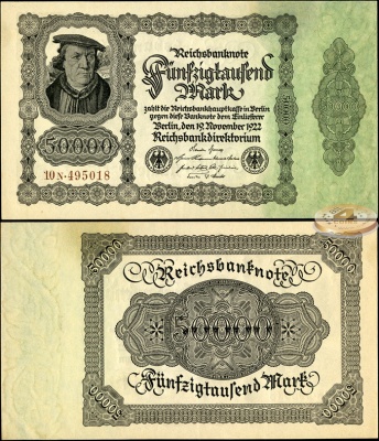 Германия (Веймарская респ.). 50000 марок (Unc) 1922