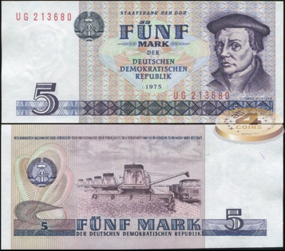 Германия [ГДР]. 5 марок (Unc) 1987