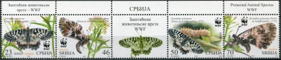 Сербия. 2016. Бабочка Зеринтия Поликсена. T1 (Сцепка. MNH OG)
