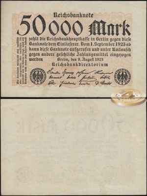 Германия (Веймарская респ.). 50000 марок (aUnc+) 1923