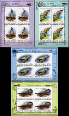 КНДР. 2009. Рептилии (Серия Малых листов. MNH OG)