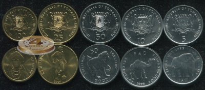 Сомали. Набор №5 (5 монет) 1999-2002