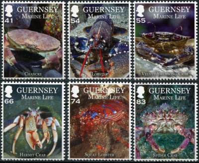 Гернси. 2014. Жизнь моря. Ракообразные (Серия. MNH OG)