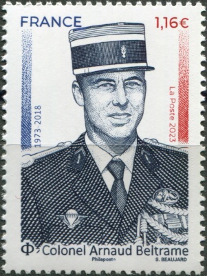 Франция. 2023. Арно Бельтрам (1973-2018), Герой войны (Почтовая марка. MNH OG)