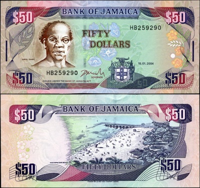 Ямайка. 50 долларов (Unc) 2004