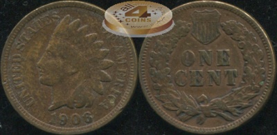США. 1 цент. 1906 (XF)