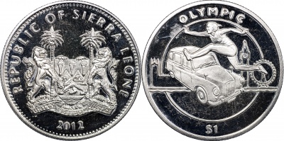 Сьерра-Леоне. Монета 1 доллар. 2012 (KM#379. Unc) Бег с препятствиями