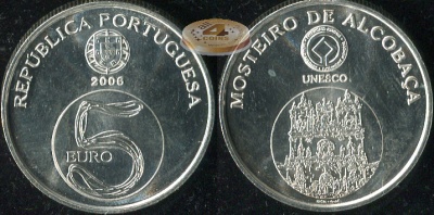 Португалия. 5 евро. 2006 (Unc. Серебро)