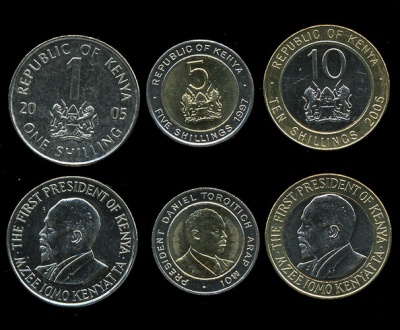 Кения. Набор №2 (3 монеты. 2 биметалла) 1997-2005