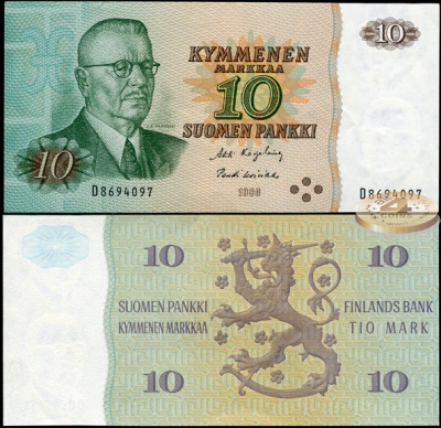 Финляндия. 10 марок (Unc) 1980