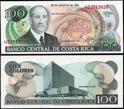 Коста-Рика. 100 колонов (Unc) 1993