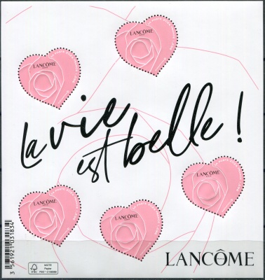 Франция. 2024. Сердечки на день святого Валентина. Lancôme Paris (Малый лист. MNH OG)