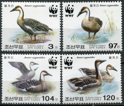 КНДР. 2004. Сухонос (Anser cygnoides) (Серия. MNH OG)