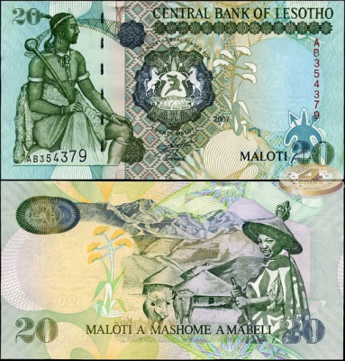 Лесото. 20 малоти (Unc) 2007