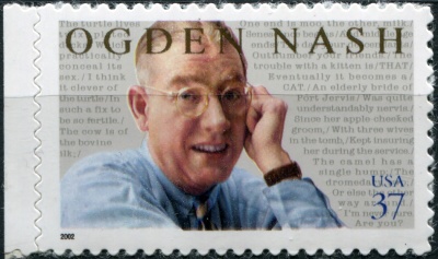 США. 2002. Огден Нэш (1902-1971), поэт (Почтовая марка. MNH OG)