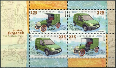 Венгрия. 2013. Почтовые транспортные средства (Почтовый блок. MNH OG)