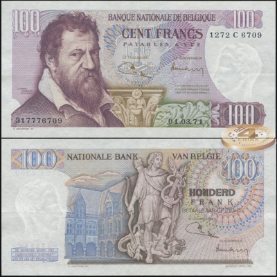 Бельгия. 100 франков (Unc) 1971