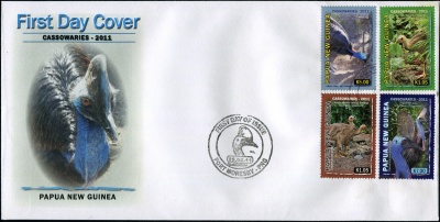 Папуа Новая Гвинея. 2011. Шлемоносный казуар (Конверт Первого Дня. Mint)