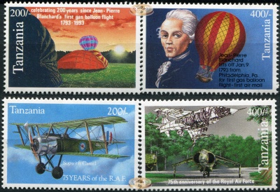 Танзания. 1994. Годовщины и события в Истории Авиации (Серия. MNH OG)