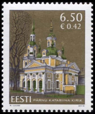 Эстония. 2010. Церковь Святой Екатерины в Пярну (Почтовая марка. MNH OG)