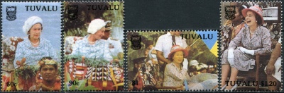 Тувалу. 1988. Визит Елизаветы II и принца Филиппа в Тувалу в 1982 году (Серия. MNH OG)