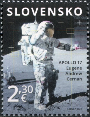 Словакия. 2022. 50-я годовщина миссии "Аполлон-17" (Почтовая марка. MNH OG)