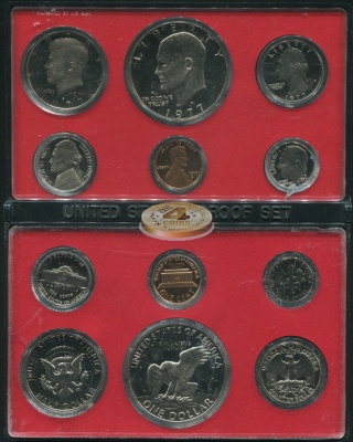 США. Официальный набор (Proof. 6 монет) 1977.S