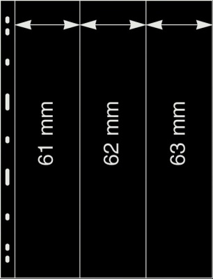 Черные листы Uniplate. 3 вертикальные ячейки [пачка 5 шт] (Lindner)