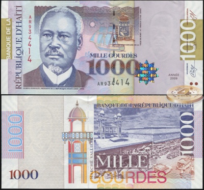Гаити. Банкнота 1000 гурдов. 2009. Unc. Бумага. Кат.# P.278d