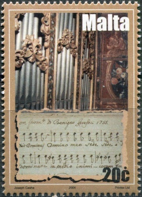 Мальта. 2004. Орган кафедрального собора Мдины (Почтовая марка. MNH OG)