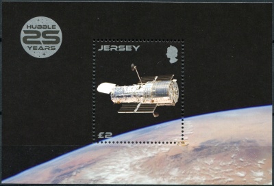 Джерси. 2015. 25 лет телескопу Hubble (Блок. MNH OG)