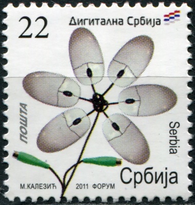 Сербия. 2011. Программа модернизации средств связи "Цифровая Сербия" (Почтовая марка. MNH OG)